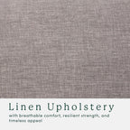 Walker Edison Nash Modern Farmhouse Large Oversized Linen Ottoman, Dark Grey