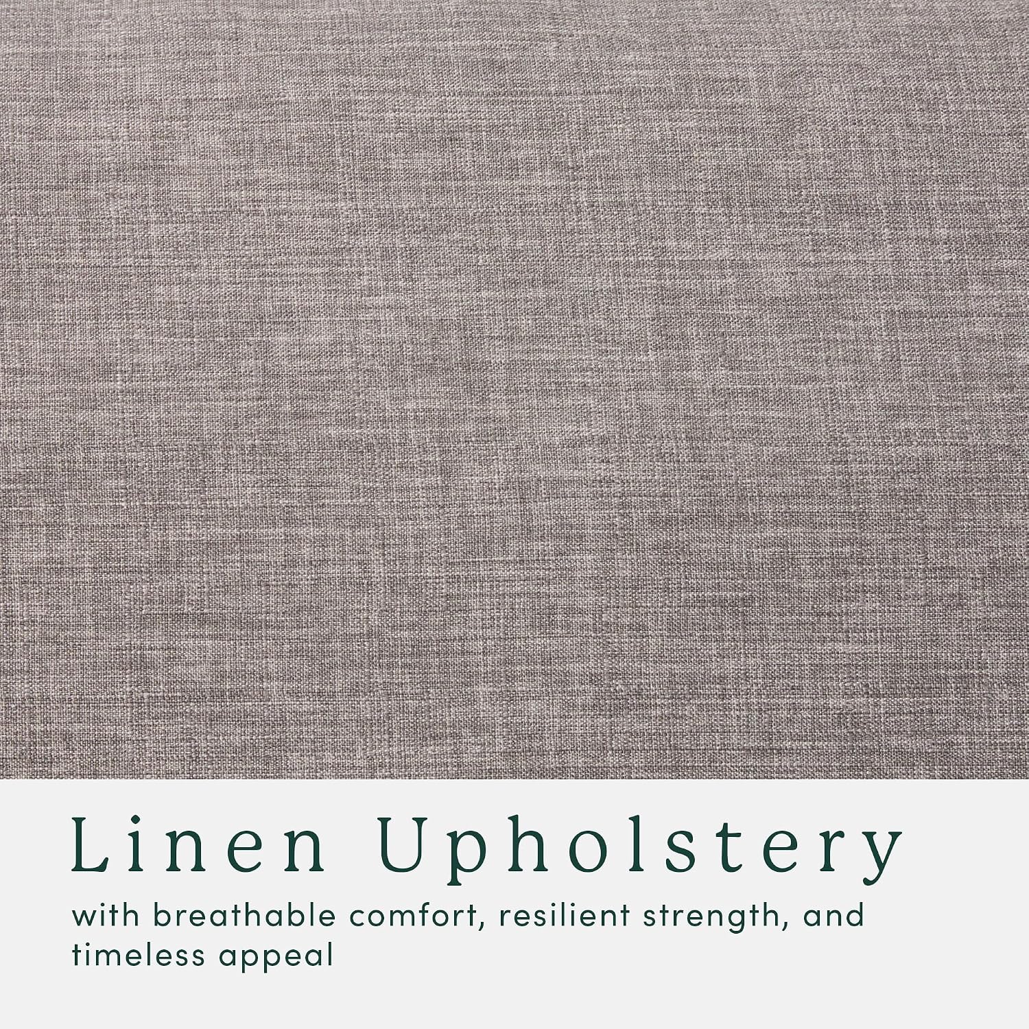 Walker Edison Nash Modern Farmhouse Large Oversized Linen Ottoman, Dark Grey