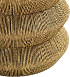 Modway Maris Hand-Woven Seagrass and Wood Round Side Table – 18 Inch Drum End Table for Boho, Coastal, or Modern Living Rooms in Walnut Natural