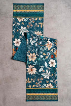 Maison d' Hermine Table Runner 100% Cotton Double Layer Table Runners 108 inches Long for Thanksgiving Christmas Decorations Home Kitchen Dining Party Wedding (Luxury Loft - Dark Teal, 14.5" x 108")