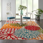 Nourison Home Aloha 7' x 10' Fabric Indoor/Outdoor Rug in Green/Multi-Color