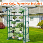 DECOHS Extra Wide 5 Tier Greenhouse Replacement Cover- 75 x 40 x 19 Inch Clear PVC Plant Gardening Greenhouse Cover with Roll-Up Zipper Door for Gardening Plants Flowers (Frame Not Include)