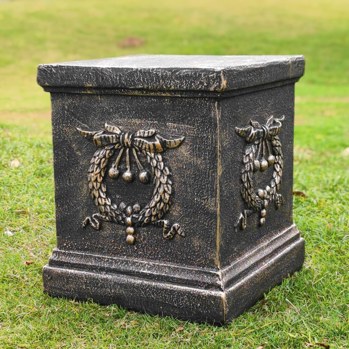 Garden Ear of Wheat Pedestal Statue Outdoor Base Decorative Sculpture Garden Flower Pot Side Table Yard Patio Deck Home Hallway Sculpture