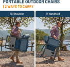 TIMBER RIDGE XXL Director’s Chair – Heavy Duty Folding Chair with Side Table, 500 lb Capacity, Extra Wide Padded Seat for Camping, Sports, Beach, Patio, and Outdoor Use, Blue-2 Pack