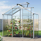 Greenhouse Jasmin 2 Aluminum Frame - 6.3 x 4.3 ft Approx. 6 mm Polycarbonate Panels