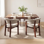 COLAMY Fully Assembled Upholstered Dining Chair Set of 4,Solid Red Oak Wood Kitchen Side Chair, No Assembly Required Modern Farmhouse Dining Room Accent Seating, Single Pack,4 Boxes