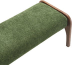 KEIKI 50.25" Upholstered Bed End Bench, Chenille Entryway Bench, Modern Dining Bench with Solid Rubber Wood Legs for Kitchen, Bedroom, Entryway (Green)