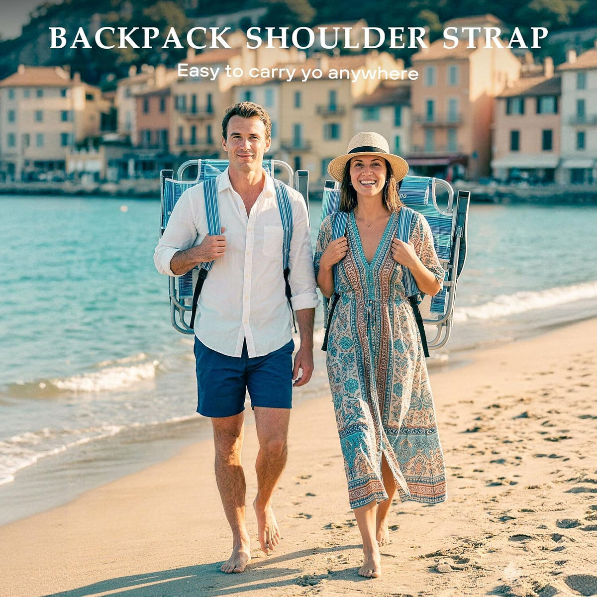Beach Chairs for Adults, Portable Folding Backpack Beach Chair Heavy Duty 5-Position Lay Flat with Cooler Bag, Cup Holder for Outdoor/Lawn/Trip/Picnic/Fishing/Camping