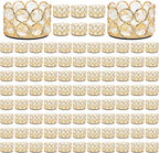 96Pcs Crystal Tea Light Candle Centerpieces for Tables Gold Votives Bulk,Geometric Candle Holder for Wedding Valentine's Day Party Gifts recuerdos para 15 años quinceañeras(Candle Excluded)