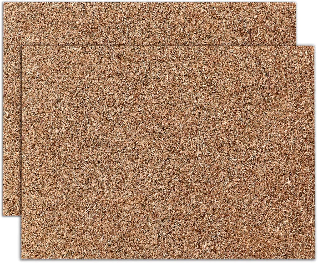 MAXPACE Natural Coconut Coir Liner Sheets - 14x11inch 2 Pcs Coco Fiber for Plant, Planter, Window Basket, Garden Decoration, and Pet Reptile Carpet or Mat