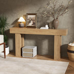 63 Inch Long Console Table for Entryway, Farmhouse Sofa Table Behind Couch, Wooden Rectangular Design Entry Table Foyer Hallway Table for Living Room (Natural)