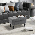 Versatile Upholstered Storage Ottoman with Tufted Lid and Nailhead Trim for Living Room, Bedroom or Entryway