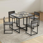 HOMCOM Dining Table Set for 2 for Small Space Room Grey | Kitchen Table and Chairs, Industrial Dining Set, Breakfast Nook