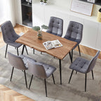 Rectangular Dining Table Set with Upholstered Chairs - Modern Kitchen Table and Chairs Set of 4 for Small Spaces - Grey