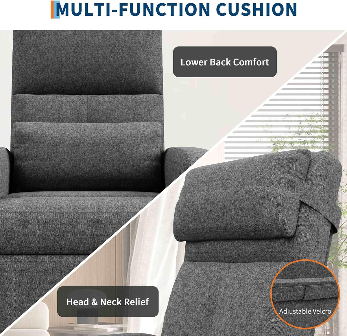 Garvee Power Recliner Chair, Adjustable Electric Recliner Ergonomic Overstuffed Single Sofa, Padded Seat, Side Pockets and USB Port, Home Theater Seating for Living Room