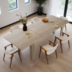 Extendable Dining Table for 6-10 Person, 55" to 86" Modern Dining Room Table, Rectangular Kitchen Table, Oak