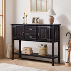 Knocbel Vintage Console Table with 2 Drawers, 2 Storage Cabinets and Bottom Open Shelf, Entryway Hallway Sofa Table Dining Room Buffet Sideboard, 48" W x 14" D x 34" H (Espresso)