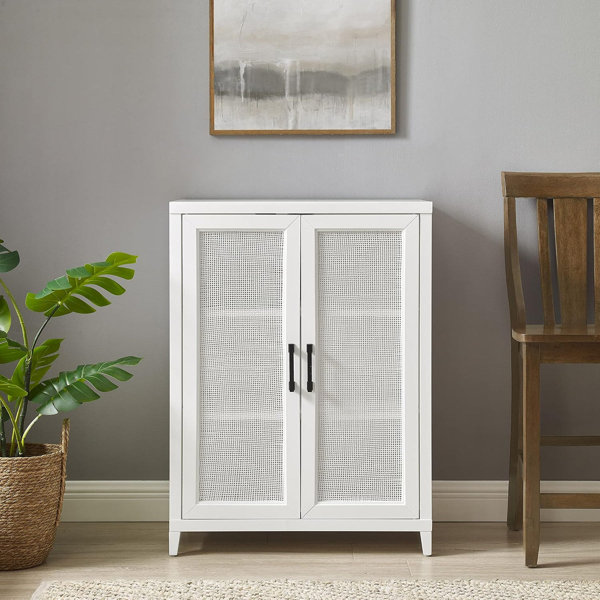 Crosley Furniture Milo Stackable Pantry Storage Cabinet with Shelves, Kitchen, Dining, or Laundry Room, White