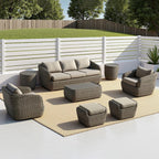CHITA Patio Wicker 3-Seater Sofa with Removable Cushion, Backyard Rattan Chair for Sunrooms, Patios, Decks, Fully Assembled