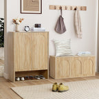 40''W 15''D Foot End of Bed Hidden Storage Bench with Lift Top Storage and Seating, Shoe Trunk Chest Bench Seat for Bedroom, Living Room, Entryway, Hallway, Under Window-Natural