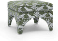 Tov Furniture Raji Jacquard Ottoman (Olive Green Leopard)