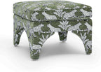 Tov Furniture Raji Jacquard Ottoman (Olive Green Leopard)