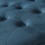 30 Inch Round Storage Ottoman,Modern Blue Tufted Ottomans,Circular Coffee Table with Removable Top,Upholstered Large Ottoman with Storage Footrest Stool for Bedroom Living Room (Blue)