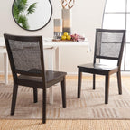 SAFAVIEH Home Collection Margo Coastal Black Dining Chair Set of 2