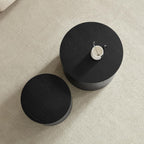 WILLIAMSPACE 18.9" Black Nesting Coffee Table Set of 2, Modern Round Coffee Tables Circle Side Table for Small Space, Accent End Table Set, No Assembling, Matte Black
