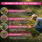 Organo Republic 21 Annual Wildflower Seeds Mix for Indoor & Outdoors. 100,000+ Non-GMO, Heirloom Wildflower Garden Seeds, 4oz Packet for Growing Wild Flowers to Attract Bees, Butterflies & Birds
