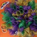 Ribbli 2 Rolls Purple Mesh Ribbon,10 inch x 30 feet(10Yard) Each Roll,Metallic Purple with Foil,Use for Wreath Swags and Decorating