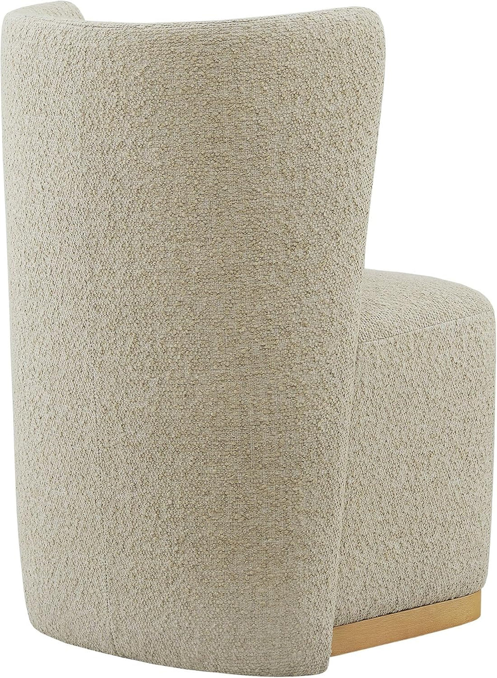 CHITA Upholstered Rolling Dining Chair with Casters Set of 4, Oatmeal | FSC Certified Modern Fabric Dining Chair with Casters, Boucle Dining Chairs for Reading Room Kitchen Dining Room