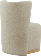CHITA Upholstered Rolling Dining Chair with Casters Set of 4, Oatmeal | FSC Certified Modern Fabric Dining Chair with Casters, Boucle Dining Chairs for Reading Room Kitchen Dining Room