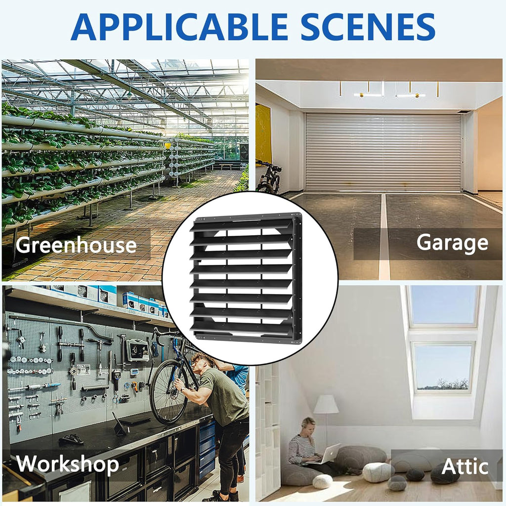 36 Inch Galvanized Sheet Spraying Automatic Exhaust Shutter Louver Vent (No Fan Blades and Motor) for Home Attics, Workshops, Barn, Greenhouse