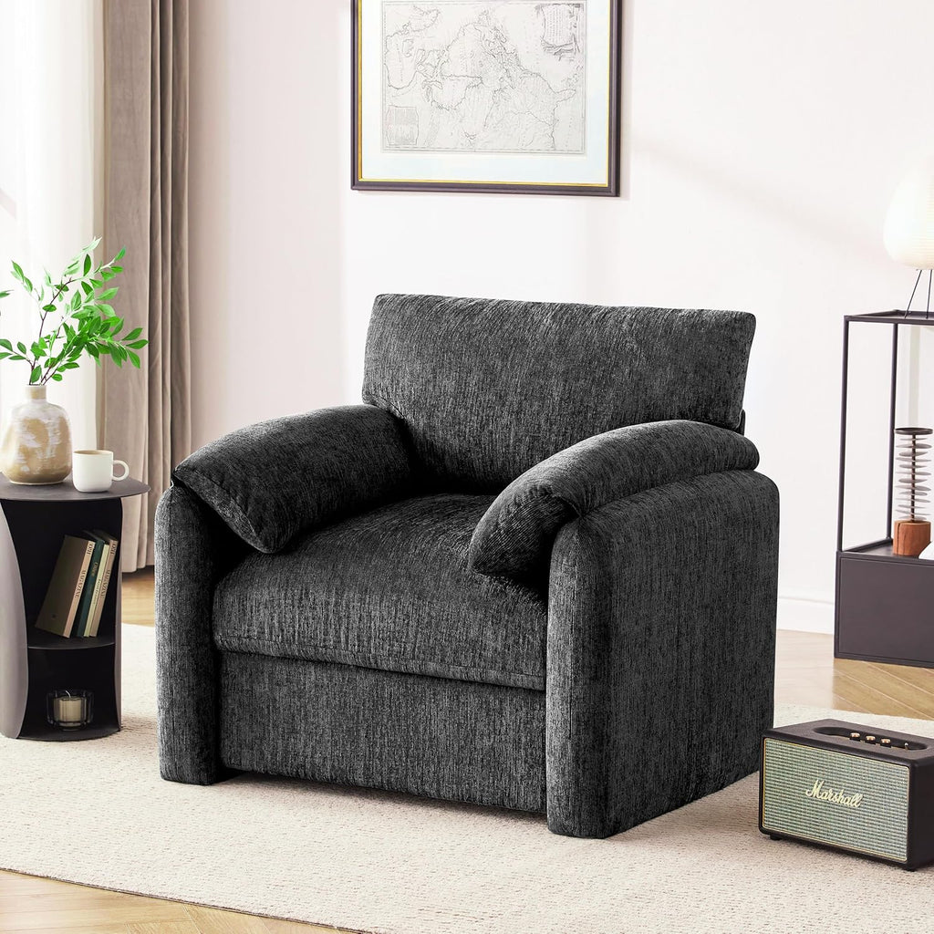 Howjoe 2 Pack Accent Chair for Living Room, Oversized Armchair, Darkgray