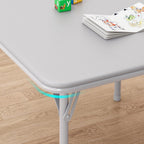 Kids Folding Table and Chairs Set 3-Piece PU Padded No Assembly | Fold-Flat Design + No Assembly + PU Padded Comfort – A Perfect Space-Saving Activity Set for Kids Ages 2-8