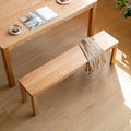 GDFStudio 39.37" Solid Oak Wood Dining Bench, Rectangular Wooden Bench Seating for Dining Room, Entryway, Bedroom, Living Room, Natural