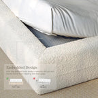 Homkdom Cloud Bed Frame Queen Size with 5.1" Headboard for Minimalist Room