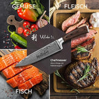 Wakoli 8-inch Damascus Chef Knife - 67-Layer VG10 Core Steel, Razor Sharp Professional Kitchen Knife with Ergonomic Pakkawood Handle, for Slicing, Dicing & All Cooking Tasks - Gift Box (EDIB)