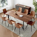 63"- 78.7" Extendable Dining Table Set for 8, Modern Kitchen Table with Dining Chairs for 6-8 Person, Thickened Expandable MDF Wooden Table with Metal Legs for Dining Room, Kitchen, Living Room
