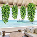 Waipfaru 4Pcs Fake Hanging Plants 3ft Fake Plants UV Resistant Fake Vines Artificial Decor for Indoor Outdoor Party Wall Porch Wedding Decoration,Light Green