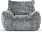Cvortll Bean Bag Chair, Bean Bag Sofa, Faux Fur Bean Bag Chairs,with armrests and a Sturdy backrest, Suitable for Apartments, Living Rooms, bedrooms, Games, Reading (Gray)