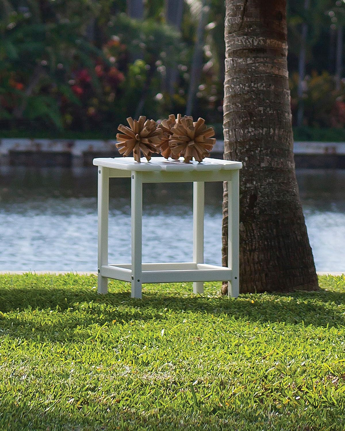 POLYWOOD SBT18BL South Beach 18" Outdoor Side Table, Black