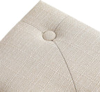 Adeco 15.4" Linen Upholstered Ottoman Footrest, Small Padded Foot Stool & Accent Seat with Wood-Look Legs, Modern Rectangle Stool for Living Room, Bedroom, Entryway, Beige
