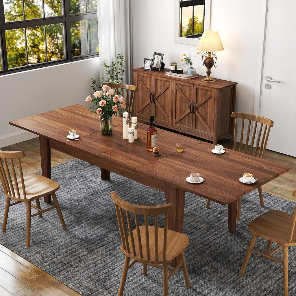 70-106" Expandable Dining Table, Wood Extendable Room Table, Long Kitchen Table for Dining Room