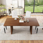 Welzona 71-inch Rectangle Dining Table for 6-8, Farmhouse Kitchen & Dining Room Table with Walnut Finish, Durable and Easy-Clean Surface, Sturdy Dinner Table for Family Gatherings, Home Office