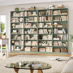 FACBOTALL 83.7" Tall Bookshelf and Bookcase,7-Tier Double Bookshelves Green