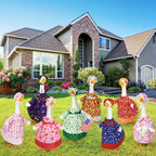 8 Set Seasonal Holiday Goose Outfits Fall Halloween Christmas Summer All Seasons Lawn Porch Goose Clothes Costume for 23" Cement Statue Garden Patio Outdoor Decoration(Girl Style)