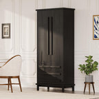 70" Tall Kitchen Pantry Cabinet, Wood Freestanding Storage Cupboard with 2 Cabinet Shelves, 6 Door Shelves and 4 Drawers, Multi-Purpose Storage Cabinet for Kitchen & Dining Room,Black