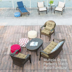 QILLOWAY Outdoor Chair Cushion for Patio Furniture, Waterproof Patio Cushions Set of 4 with Ties, Fade Resistant Replacement Pads for Outdoor Rocking Chairs,Beige